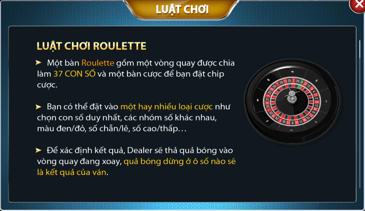 Luật chơi roulette Five88